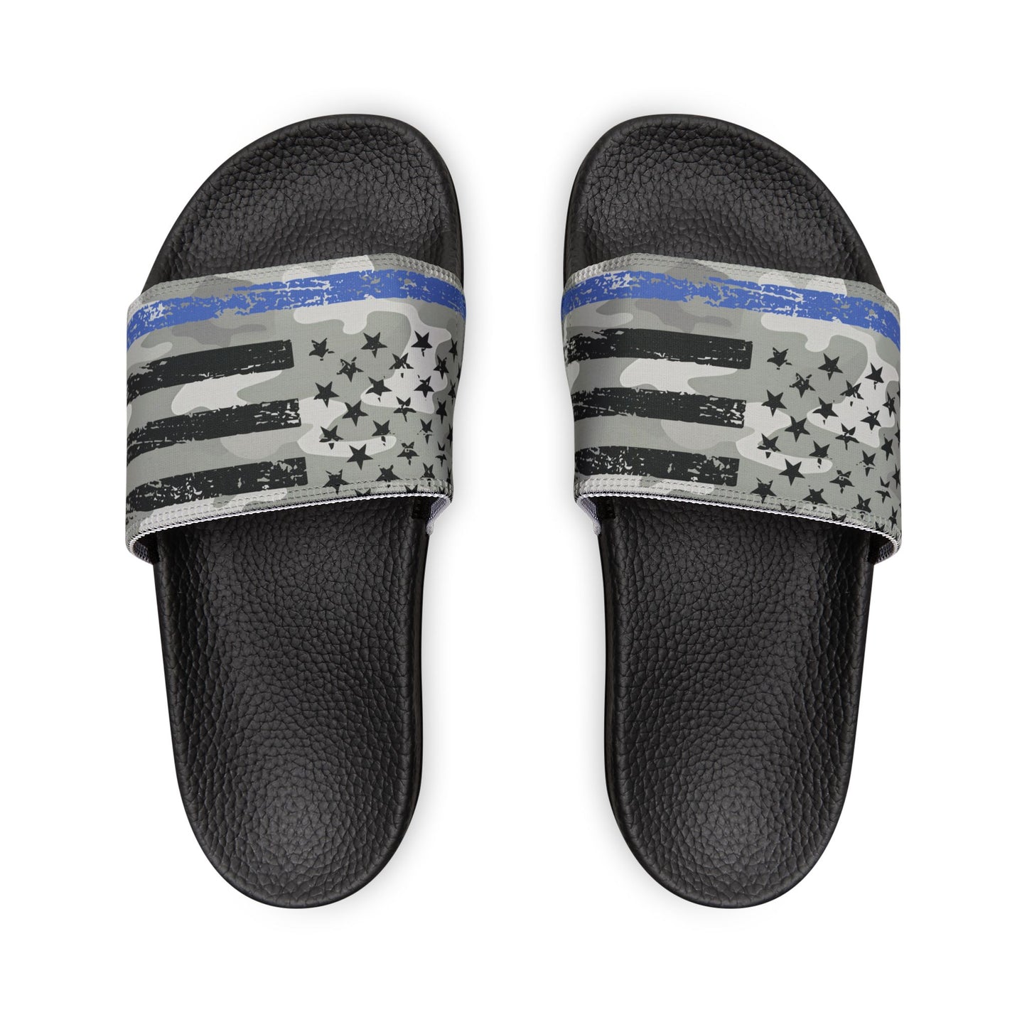 Blue Line Pride Camo Men's Removable-Strap Slides
