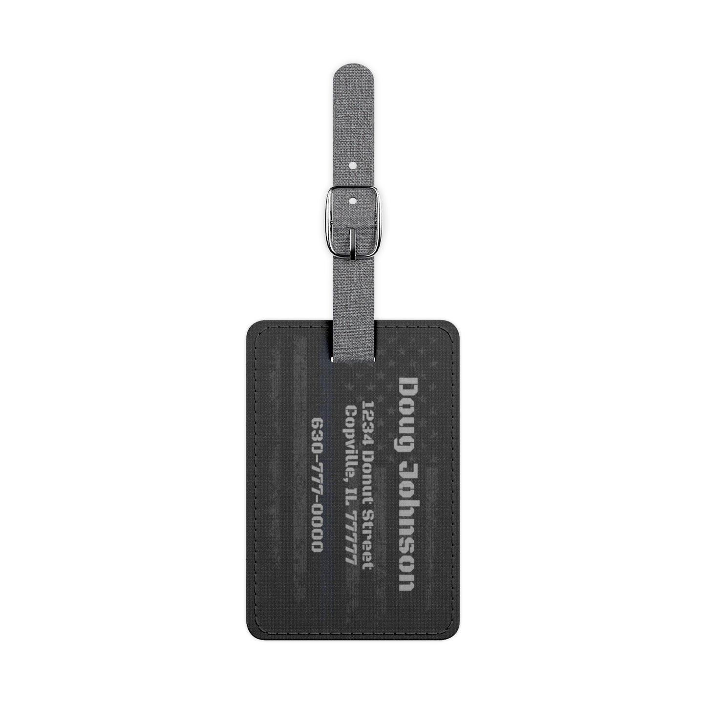 Personalized Blue Line Luggage Tag