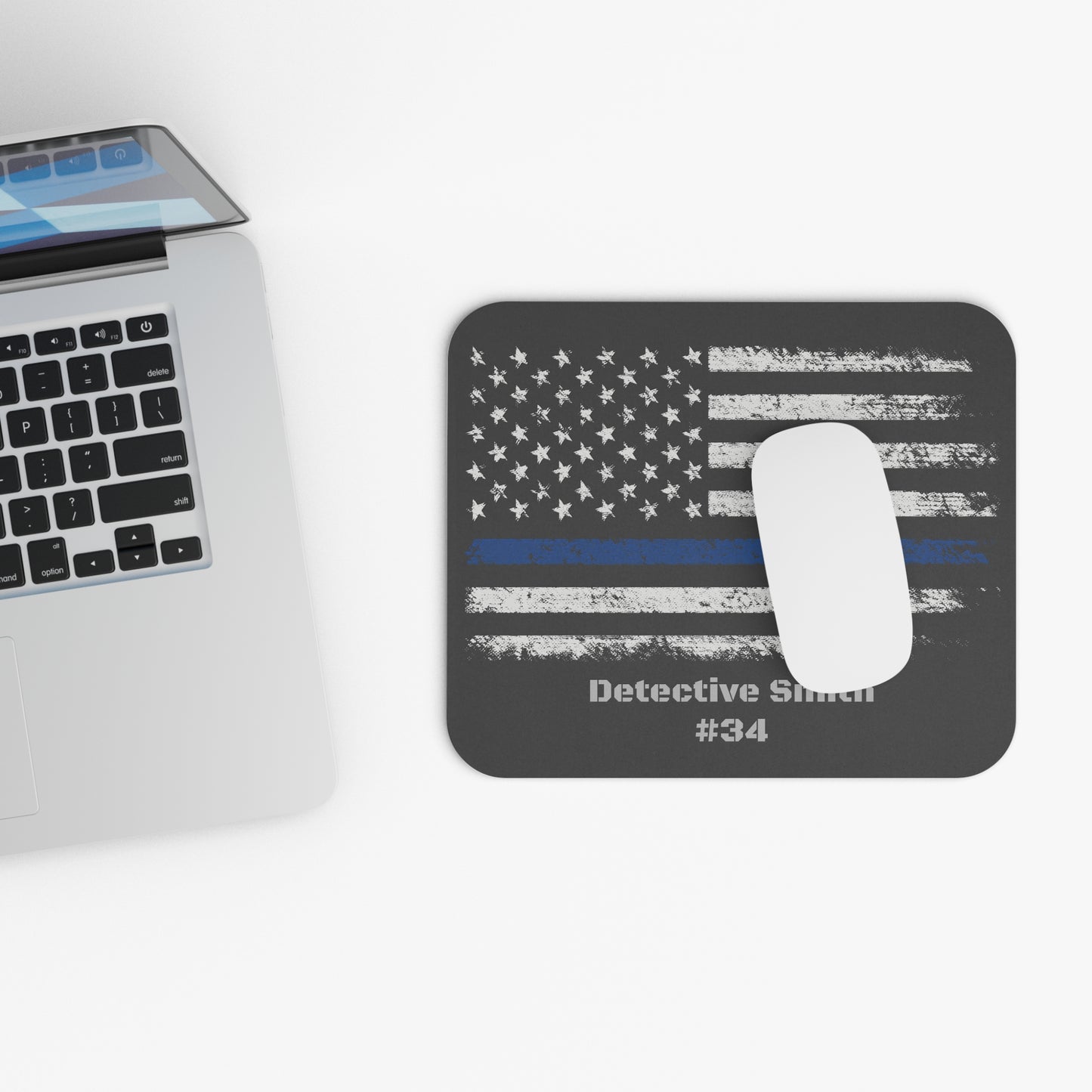 Personalized Thin Blue Line Mouse Pad