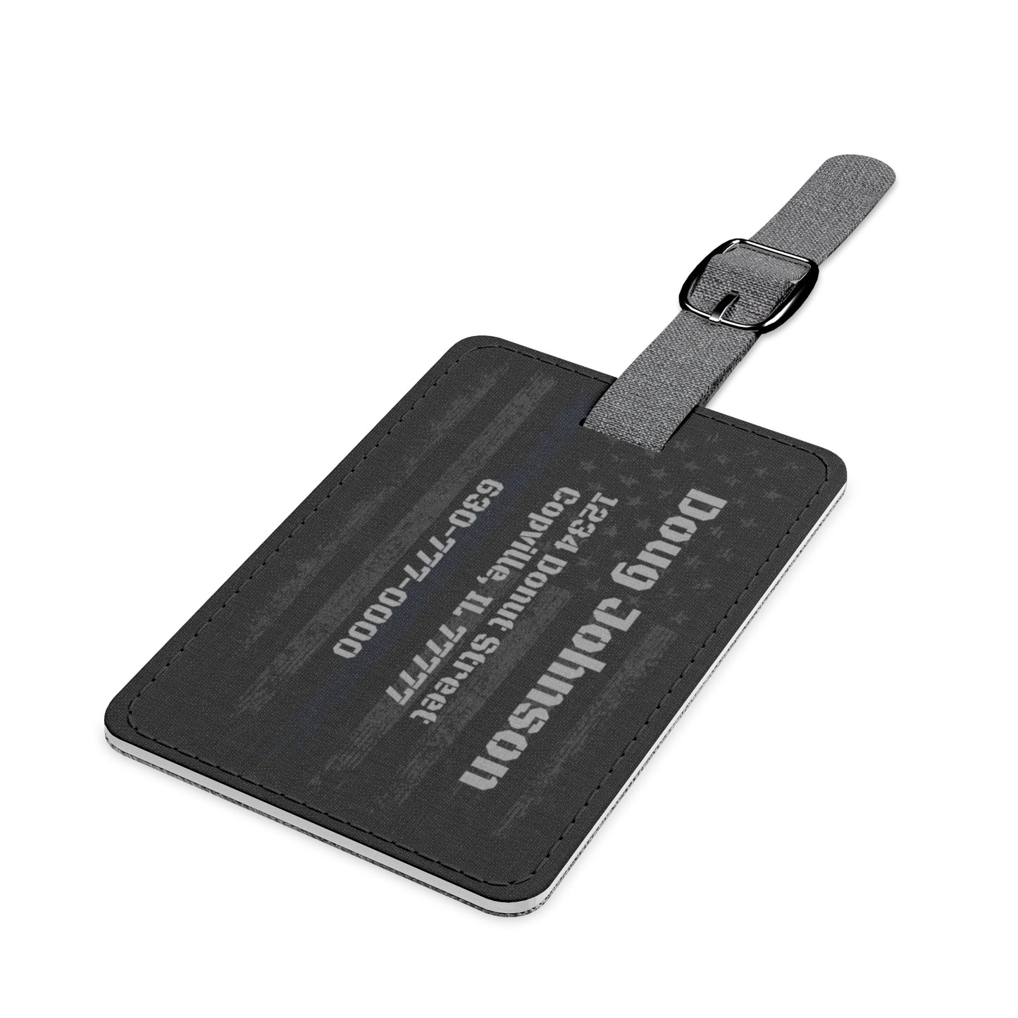 Personalized Blue Line Luggage Tag