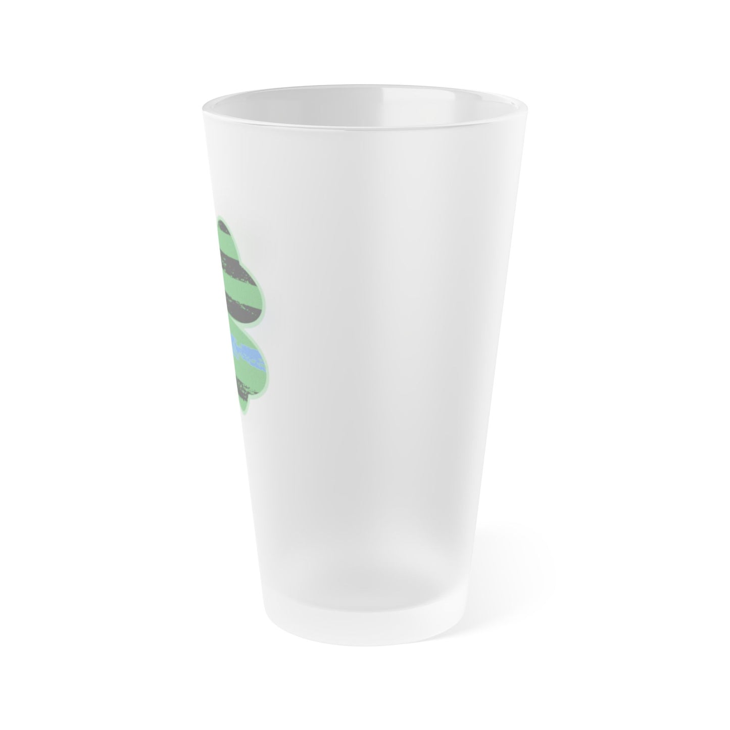 Shamrock Blue Line Frosted Pint Glass 16 oz