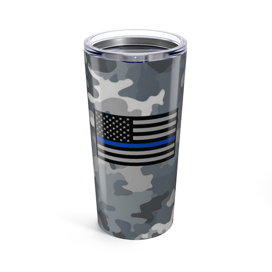 Camo Blue Line Flag 20oz Tumbler
