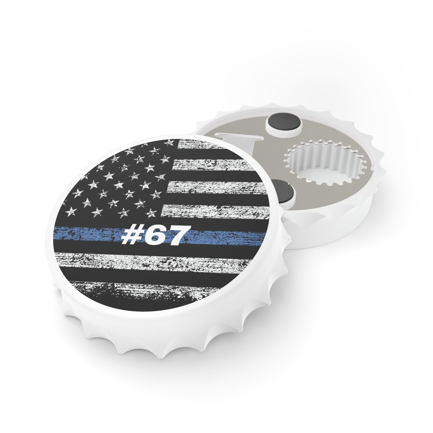 Personalized Thin Blue Line Flag Bottle Opener