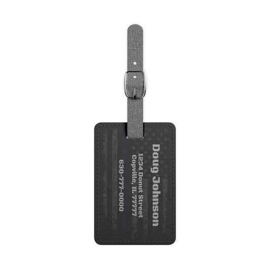 Personalized Blue Line Luggage Tag
