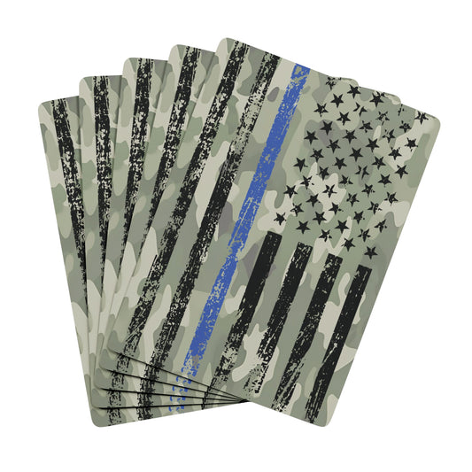 Playing Cards - Blue Line Flag