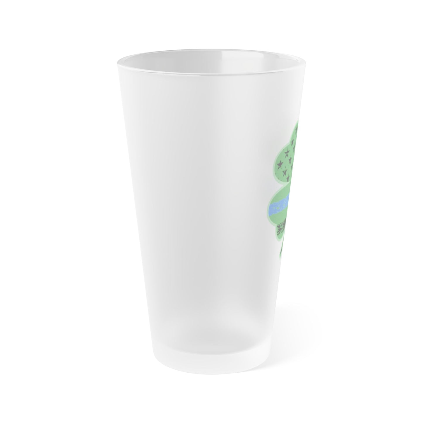 Shamrock Blue Line Frosted Pint Glass 16 oz