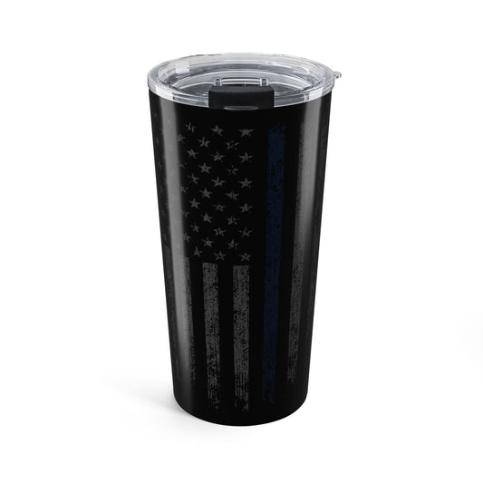 Ghost Vertical Blue Line Flag Tumbler 20oz