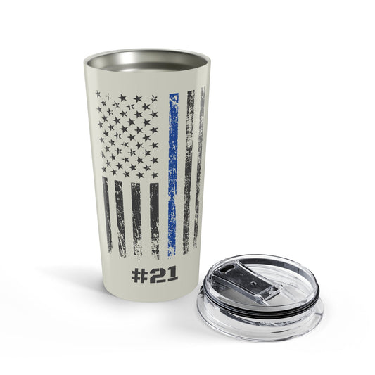 Personalized Blue Line Flag 20oz Tumbler