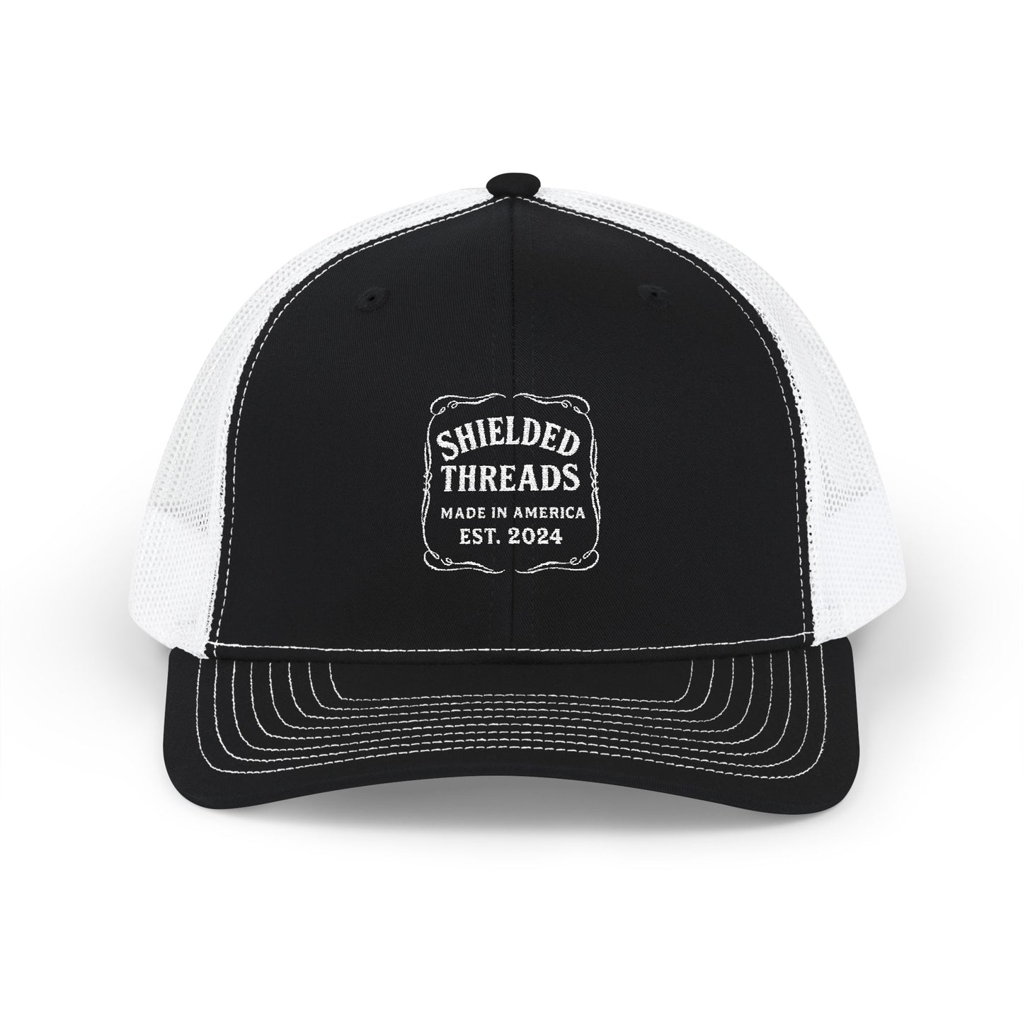 Embroidered Shielded Threads Snapback Trucker Cap