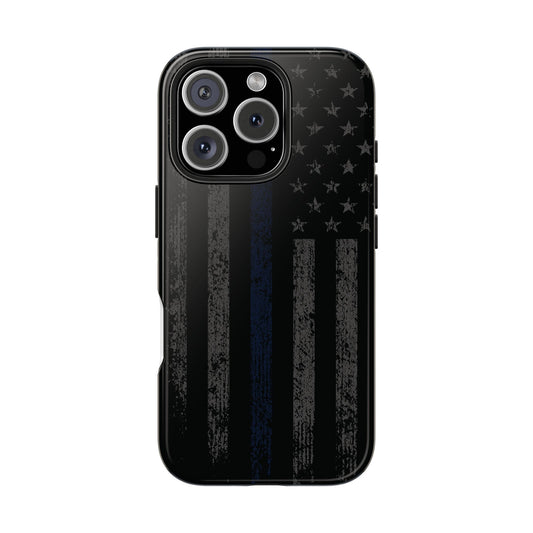 Phone Case - Made for the Mission Tough Case - Blue Line American Flag