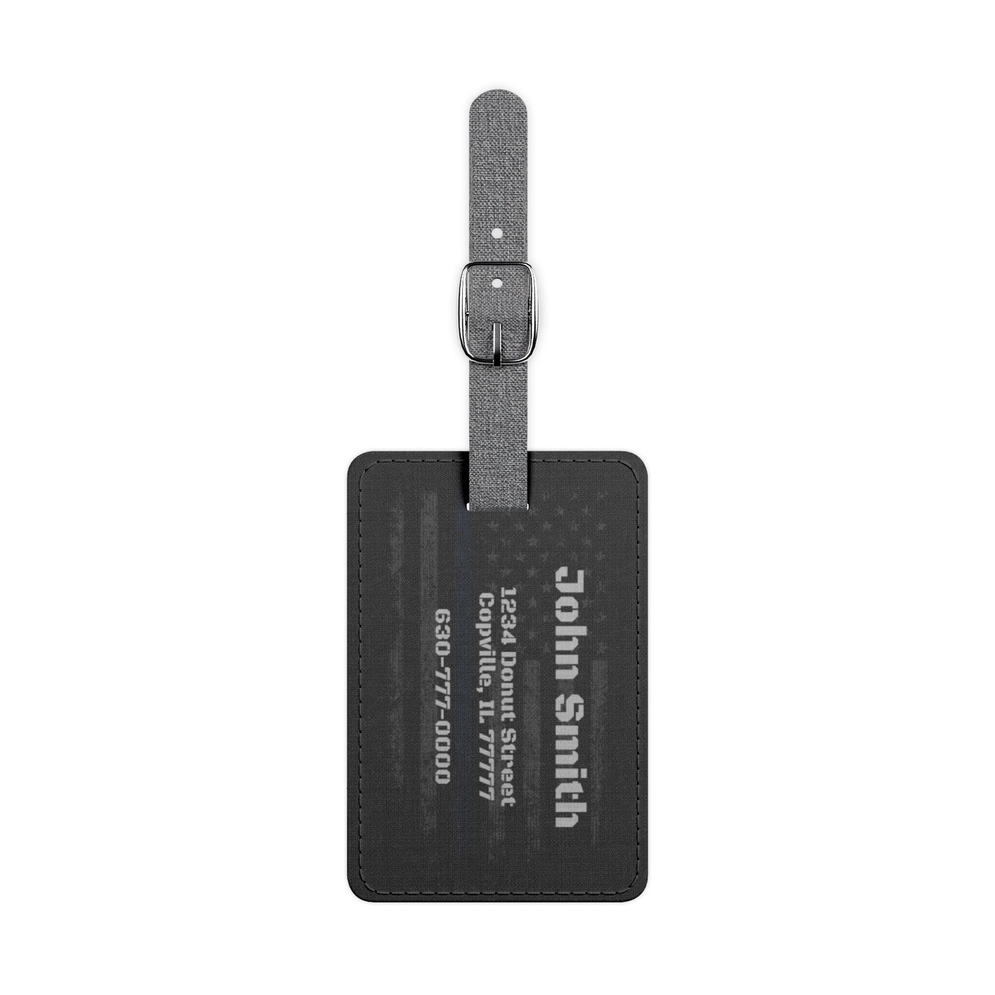 Personalized Saffiano Rectangle Luggage Tag – Custom Name & Contact ID