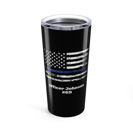 Personalized Blue Line 20oz Tumbler